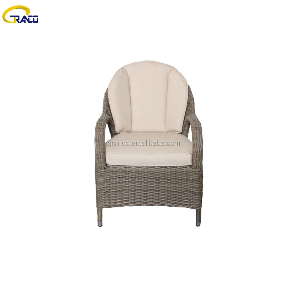 WaterProof Garden Patio Leisure Wicker Dining Table And Chair Rattan Furniture 6 Seats Outdoor round dinning table set