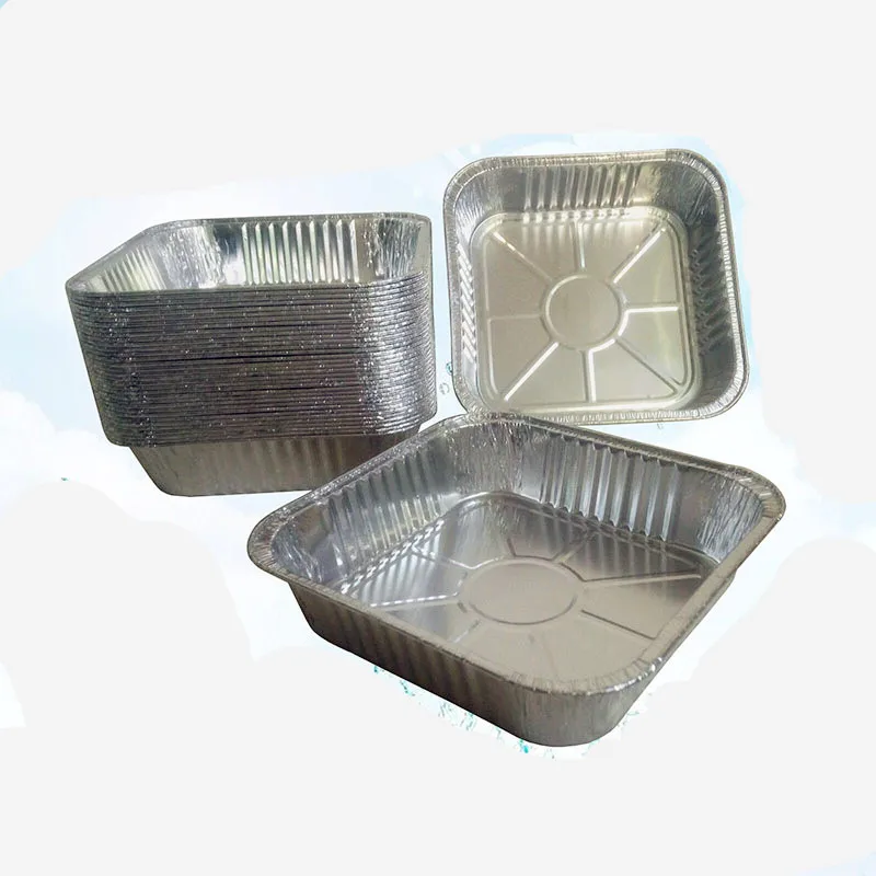 
Disposable 8x8 inch Square Aluminium Foil Takeaway Containers/pan /tray With plastic Lids factory directly sales 