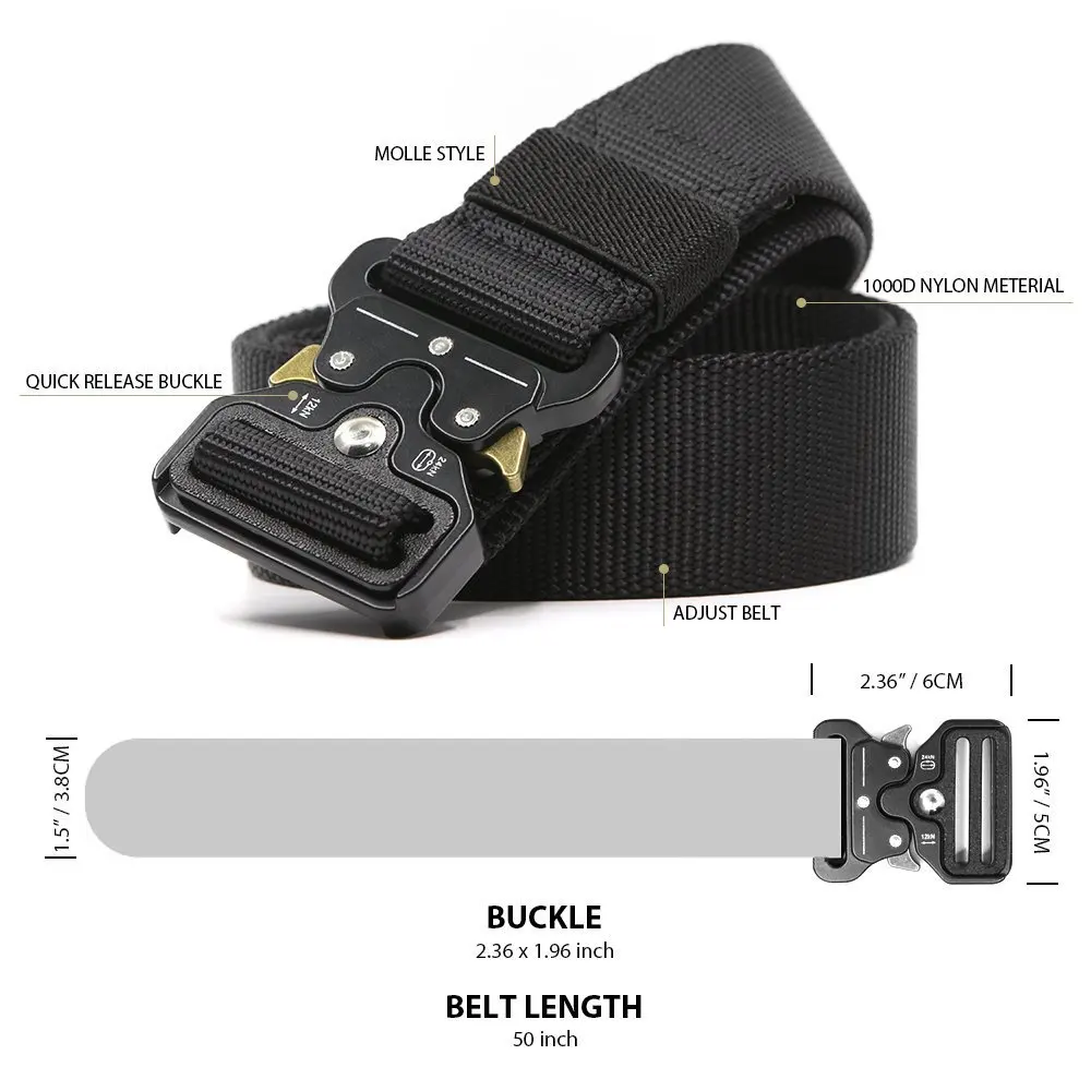Фирменный тактический сверхмощный поясной ремень Gina 1,7 дюйма, быстросъемные нейлоновые ремни с металлической пряжкой