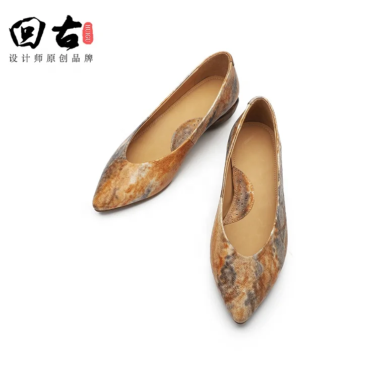 
Women Fancy Mixcolor Pump Shoe Genuine Leather Casual Lady High Heel Shoe 