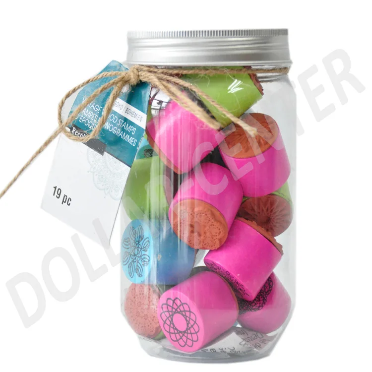 19 шт. Цветочная тема Красочные Pringting деревянный набор штамп