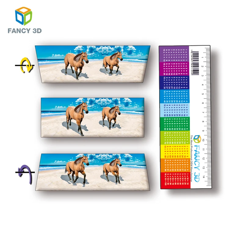 Оптовая продажа, пластиковая 3D линейка для песчаного пляжа и волчника, 15 см, линейка с 3D-эффектом, линейка для студентов