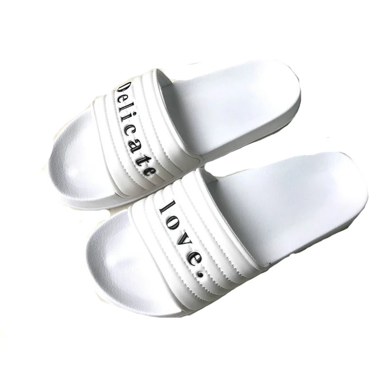 
new pure white color high quality pu men slider slippers 
