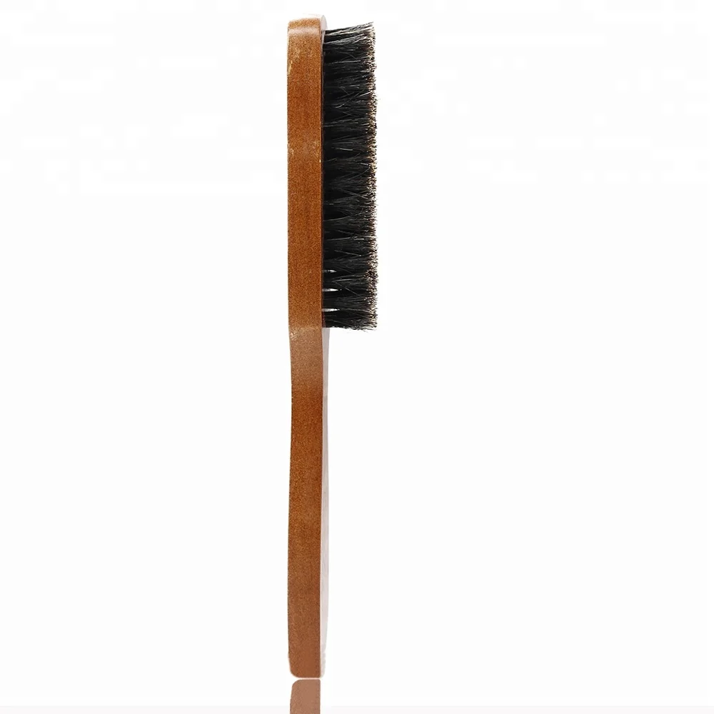 Custom Wholesale Beard Brush Private Label Boar Hair Wood Brush With Handle