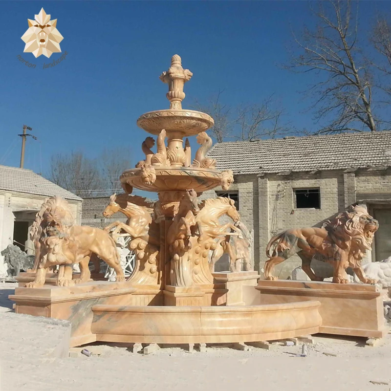 Large villa decor stone lady statue and animal swan sculpture white marble water fountain for sale NTMFO-125Y