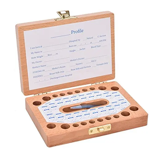 Деревянная коробка для детских зубов для молока в розницу