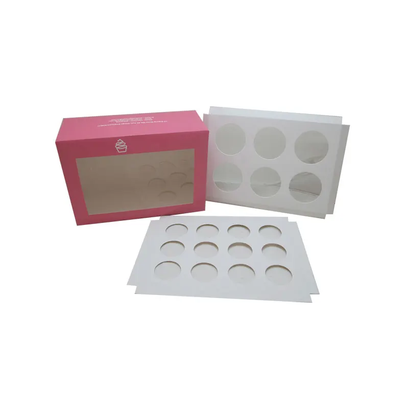 pink mini cake packaging cupcake boxes with custom logo