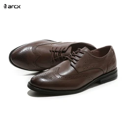 ARCX Men Dress Shoes Genuine Leather Classic Lace Up  Brogue Style Shoes