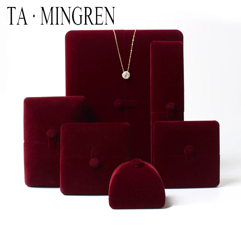 New Product Luxury Wedding Velvet Insert Jewelry Ring Case Box Customer Logo Necklace Box
