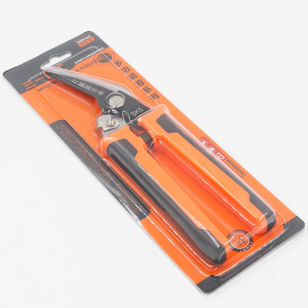 Multi-function Diagonal Tin Snips Iron Sheet Scissors with Double Color Handle