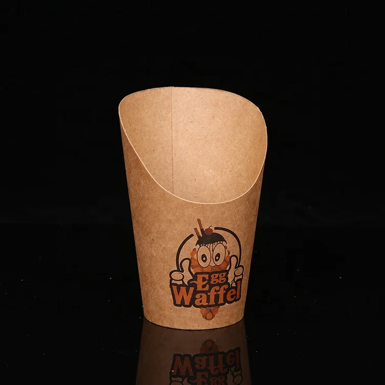 
Eco Food Packaging Kraft Paper French Fries Waffle Takeaway Box 