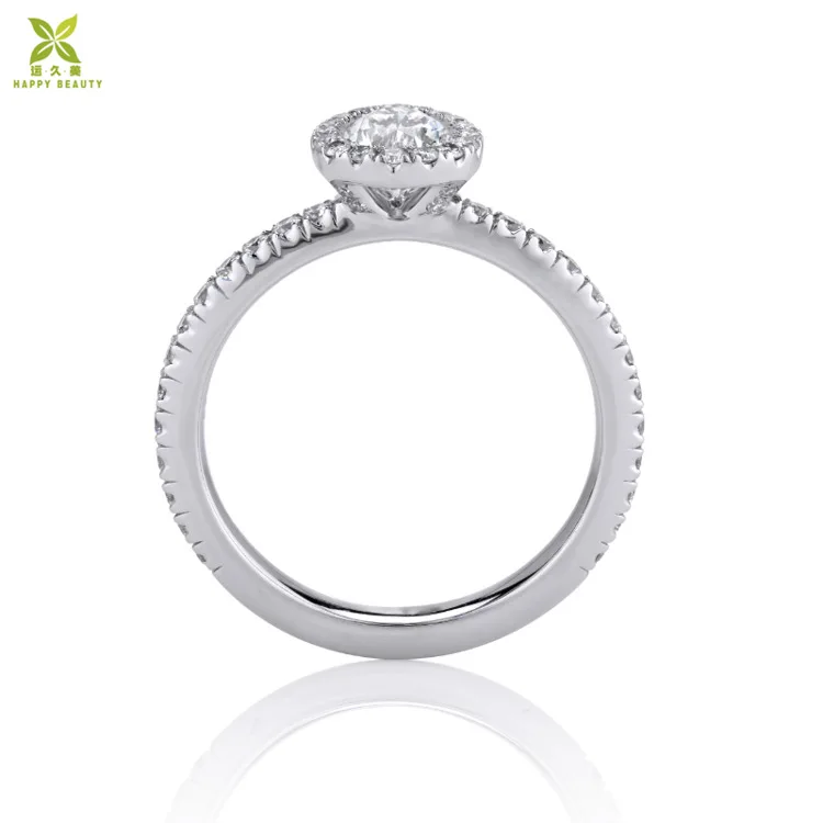 Elegant Luxury Engagement Cz Teardrop Diamond Wedding Rings Shining Cubic Zirconia Tear Drop Rings