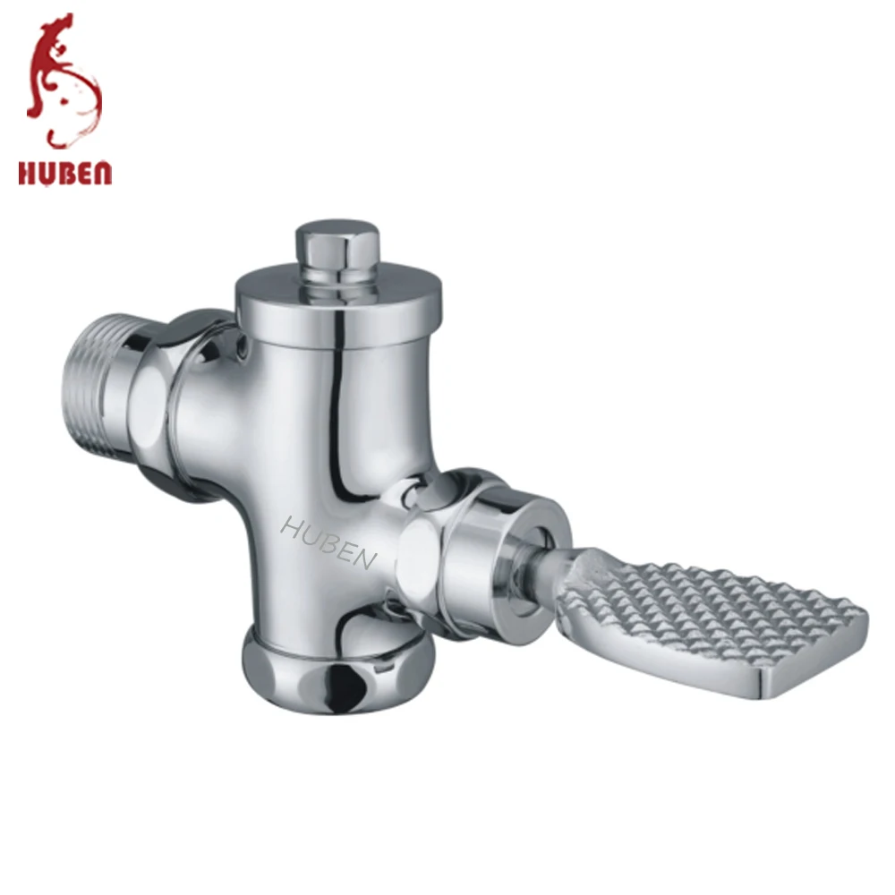 Time delay brass bathroom pedal toilet flush valve