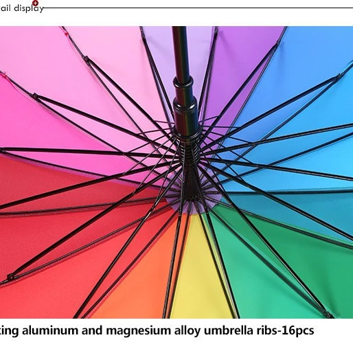 Saiveina Brand Products Best Quality Beauteous 23'16k Straight Single Color Rainbow Umbrella Wholesaler for Amazon