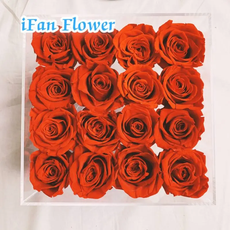 Eternal flower box preserved rose eternal life flower acrylic box wholesale