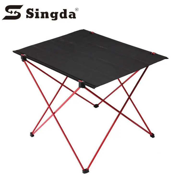 Singda Outdoor Portable Lightweight Table Oxford Cloth Table Top with Aluminum Frame Folding Camping Picnic Table