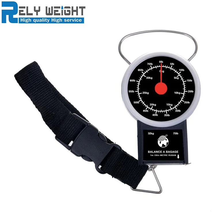 22kg 32kg portable mechanical hanging scale analog hanging scale with 1m tape measure