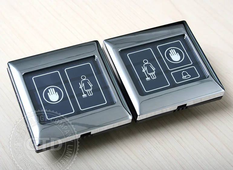 Star hotel guest room please clean, DND, service request system. Touch doorbell system.