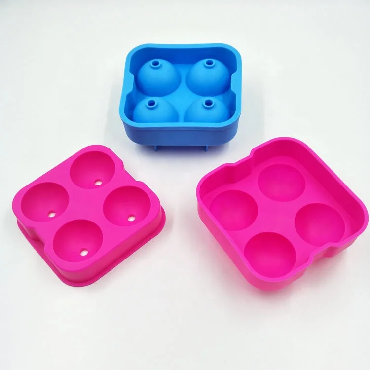 Изготовленный на заказ логотип силиконовая форма для льда «блок формы большие круглые 4 полости силиконовая форма для льда