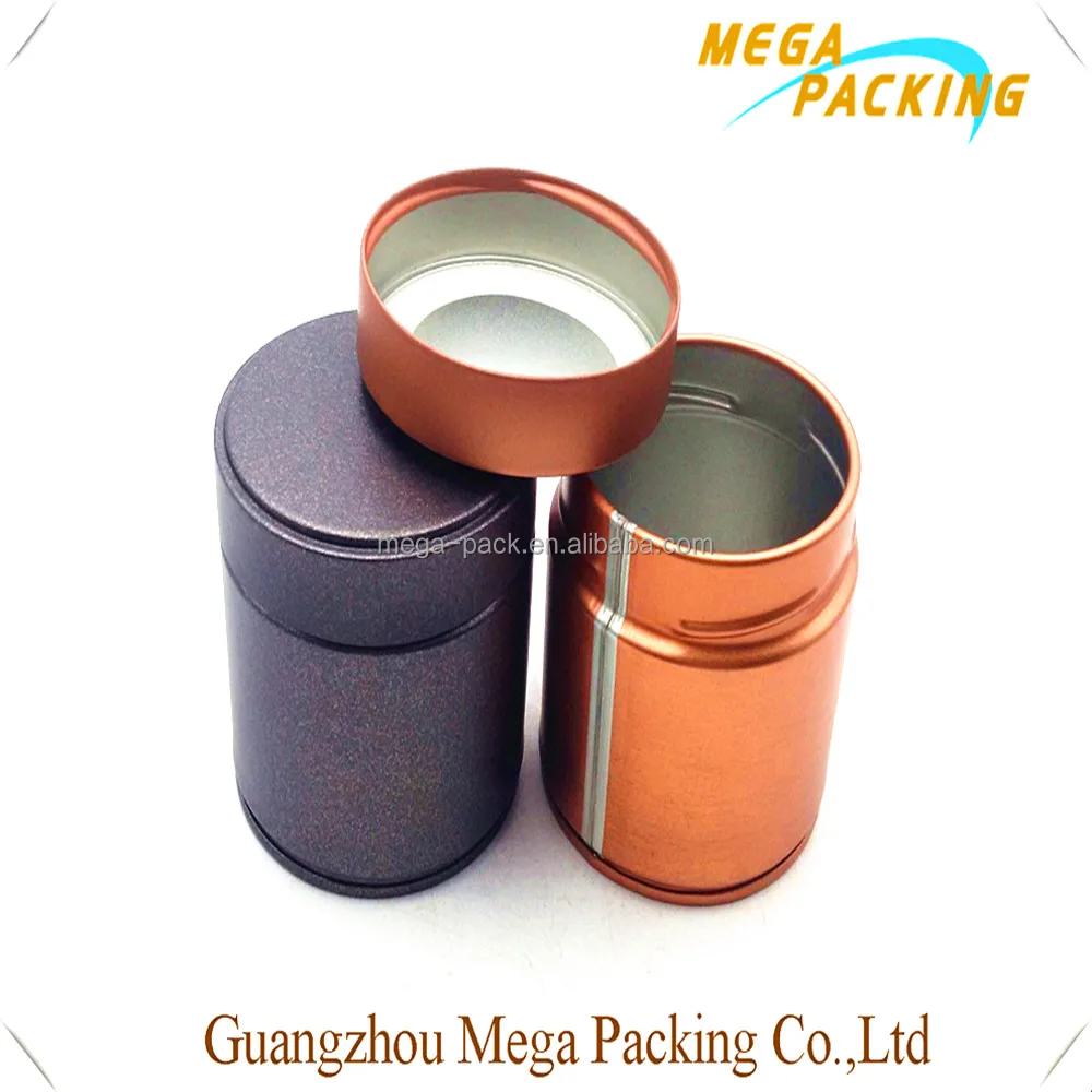 Tiny Metal Box Round Shape Airtight Lid Tin Case for Coffee Powder