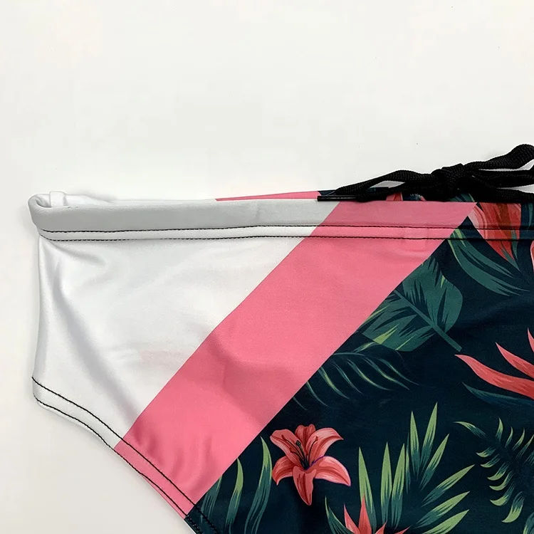 Floral Sublimation Print Sexy Mens Swim Brief Lycra Swimwear