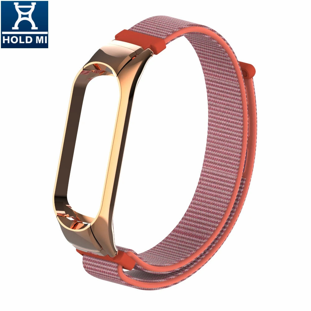 ODM Holdmi new arrival 43031 series nectarine color 14mm nylon watch band for xiaomi band 4