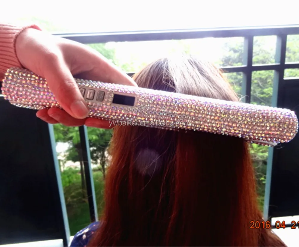 Высокое качество профессиональной crystal 35 Вт волос straighting flat iron