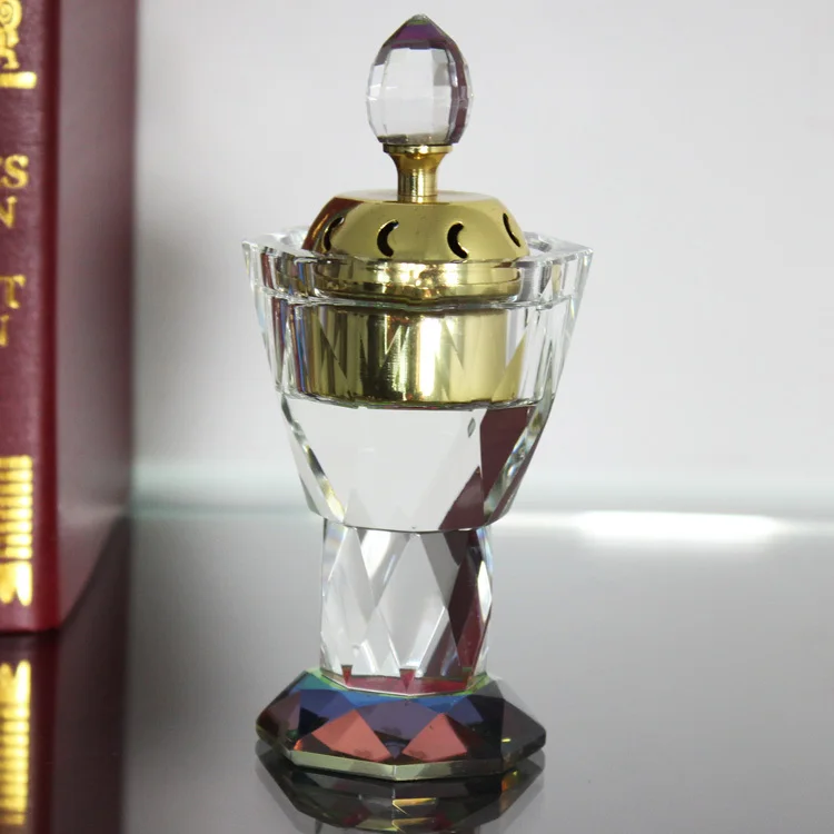 arabic bronze copper decorative crystal glass censer