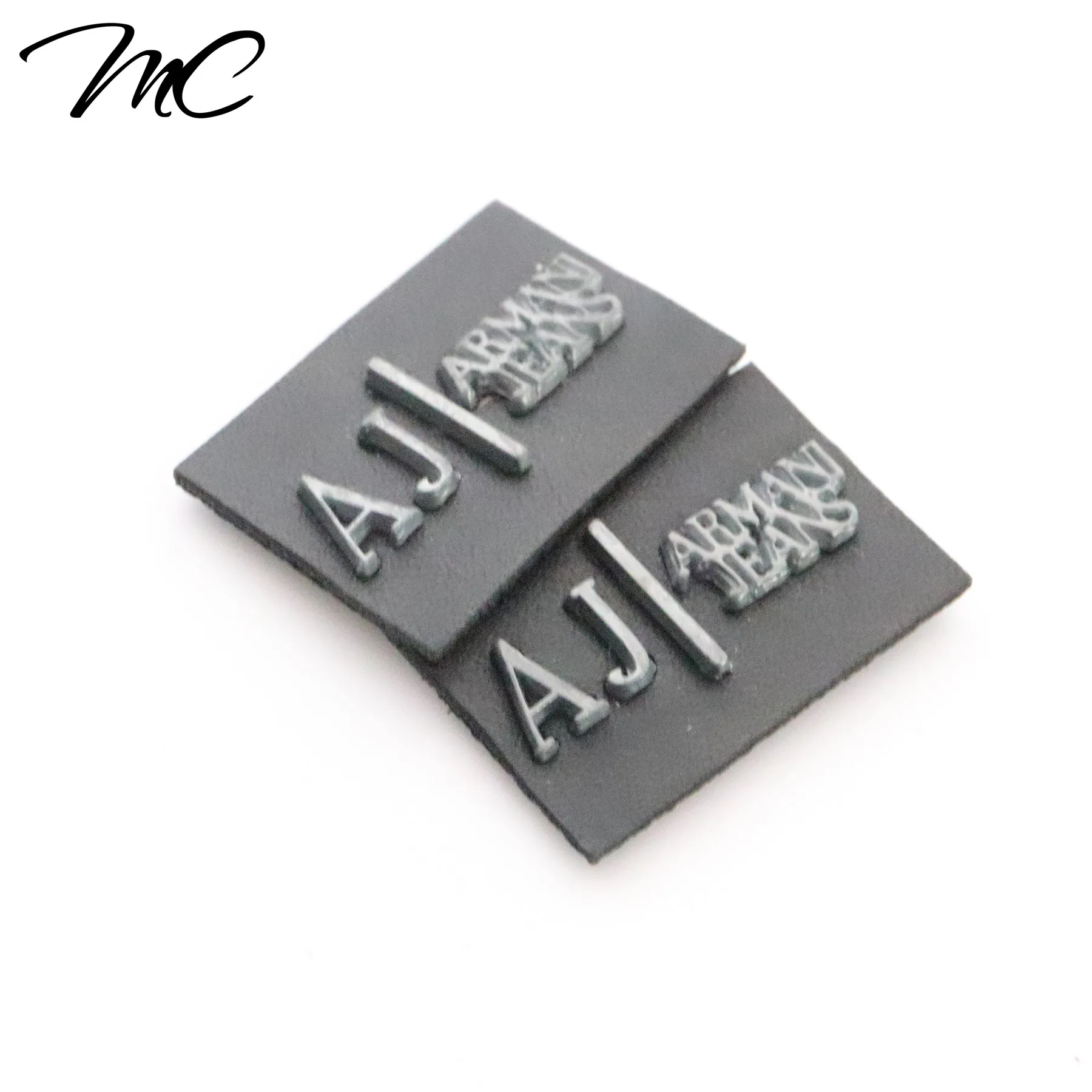 Washable Fabric Label Garment Custom Embossed Leather Jeans Label with Metal Logo for Garment