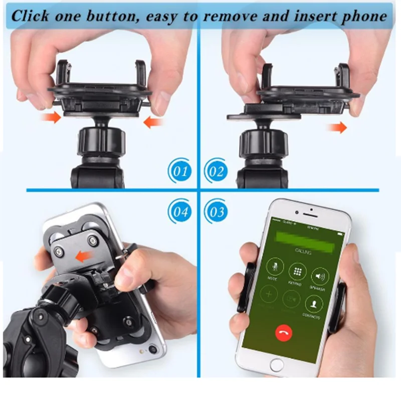 
2021 OBSHI Universal Motorcycle Bike Bicycle Handlebar Mount Holder Mobile Cell Phone Bike Holder For camera With Silicone 