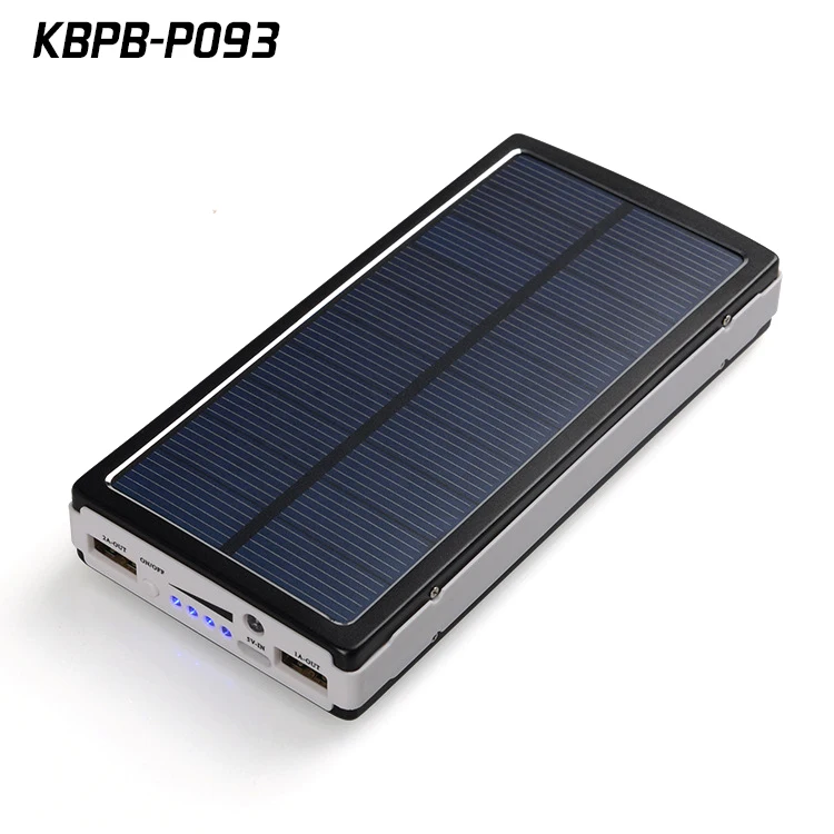 Metal 20000mAh Solar Charger LED Flashlight for Outdoor Travel Camping Emergency