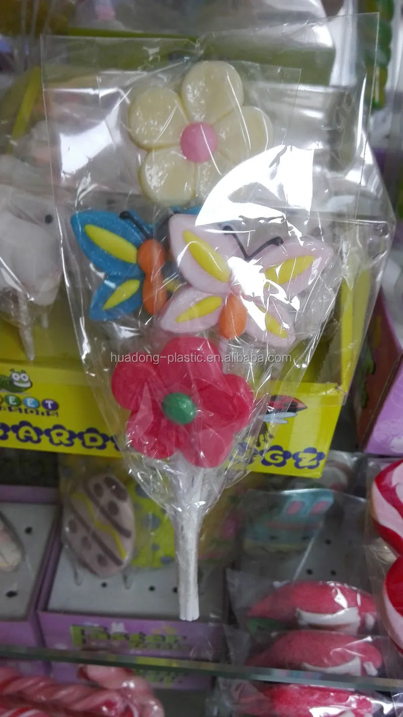 Transparent plastic lollipop sticks
