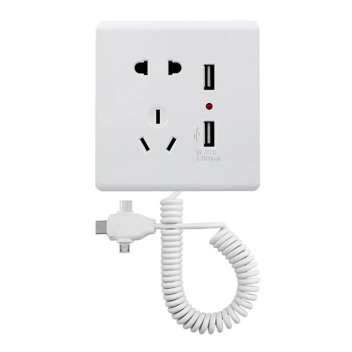  Высококачественный гибкий пружинный USB-кабель 3 в 1 для зарядки и передачи