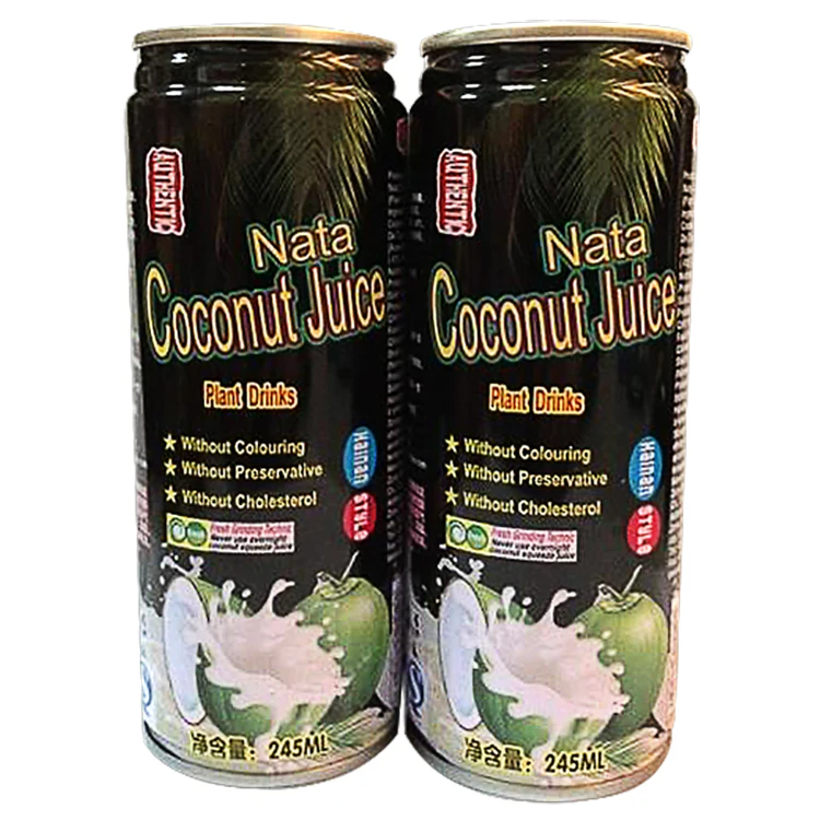 Wholesale healthy 245ml canned coconut water juice drink