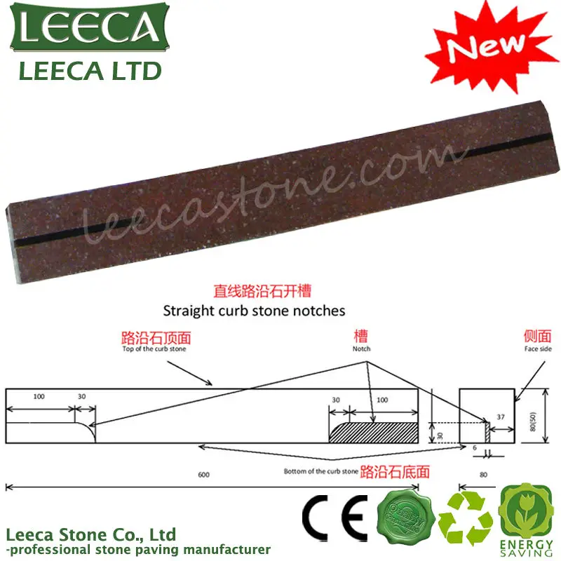 красный гранит бордюрный камень обуздания