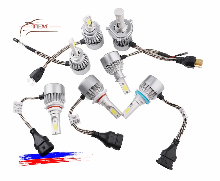 Auto lighting system car 7600 lumen h7 mini led headlight for c6 h11 cob chip