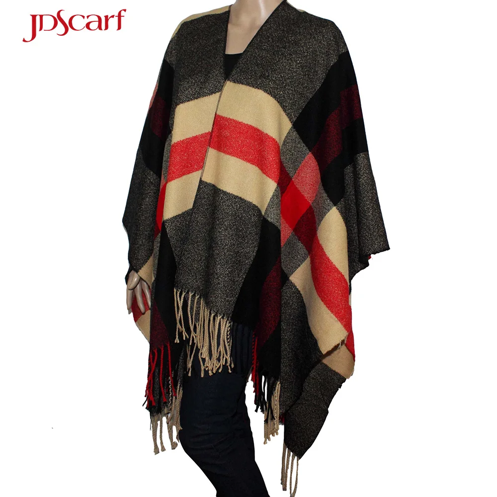 Girls pashmina shawl winter ladies mexican design woolen cashmere women poncho scarf