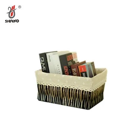 4pcs/set Cheap Handmade Willow Rattan Basket, Home Organize Storage Wicker Rattan Basket with Liner