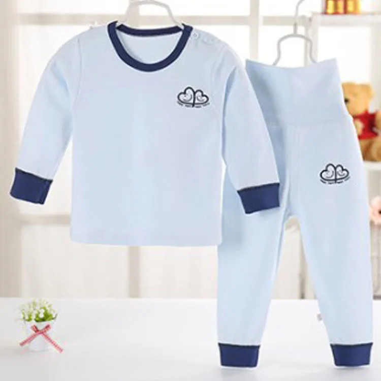 manufacturer Wholesale newborn baby kids 100% cotton home korean warm kids pajamas set girls