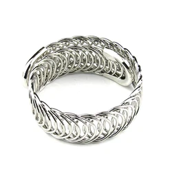 Hot Sale Iron Wire Charming Wave Silver Gold Plated Bangle Bracelet Thick Women Men Bracelet