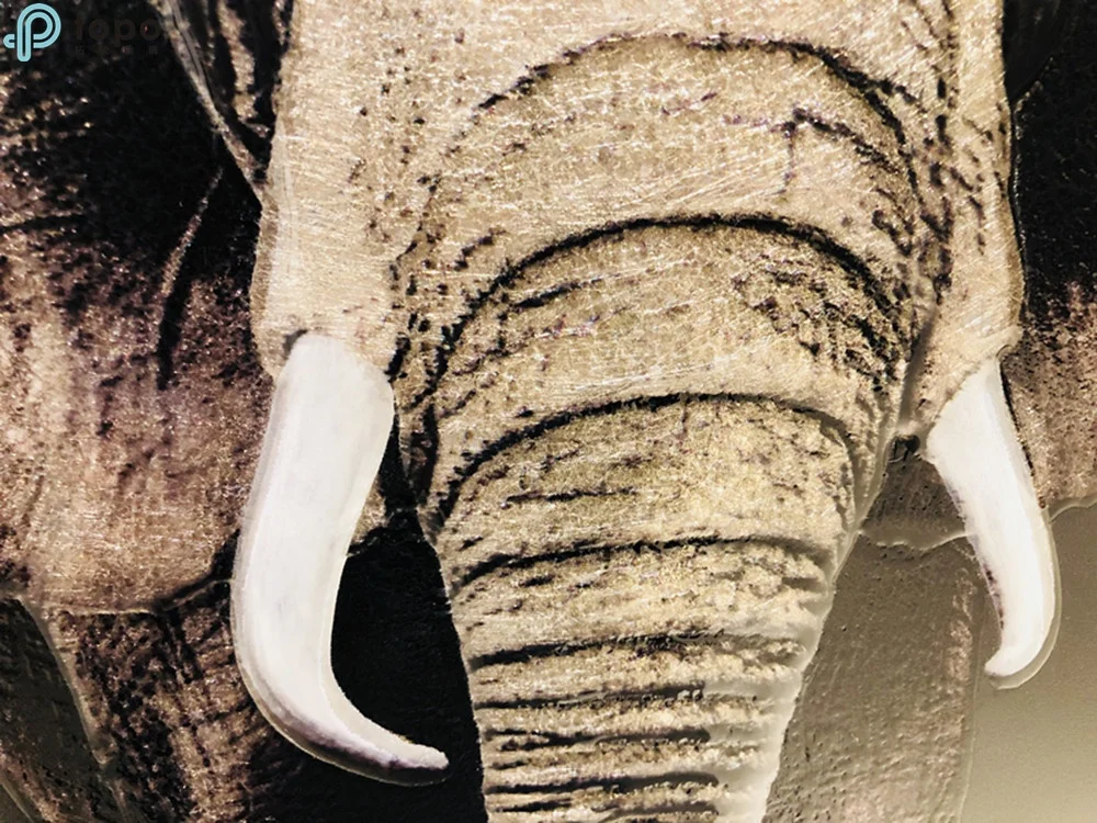 
Wall Art Framed Painting 3D Lifelike Elephant Glass Painting on Low Iron Glass (MR-YB6-2038) 