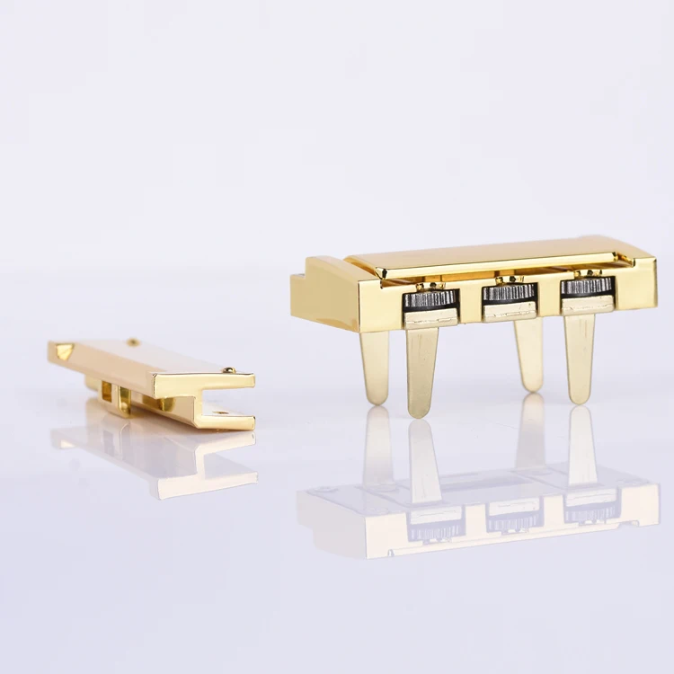 Gold front 3-digit password briefcase accessory hardware lock for leather briefcase
