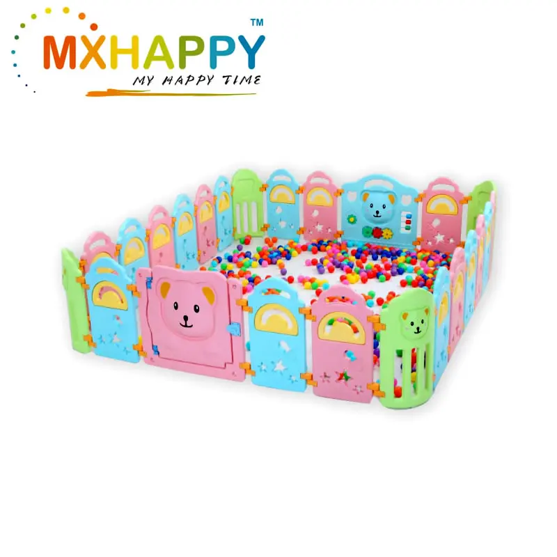 
MH215 Bear Baby Playpen Kids Activity Center Safety Play Yard Playground Home Indoor Outdoor New Pen Fence 