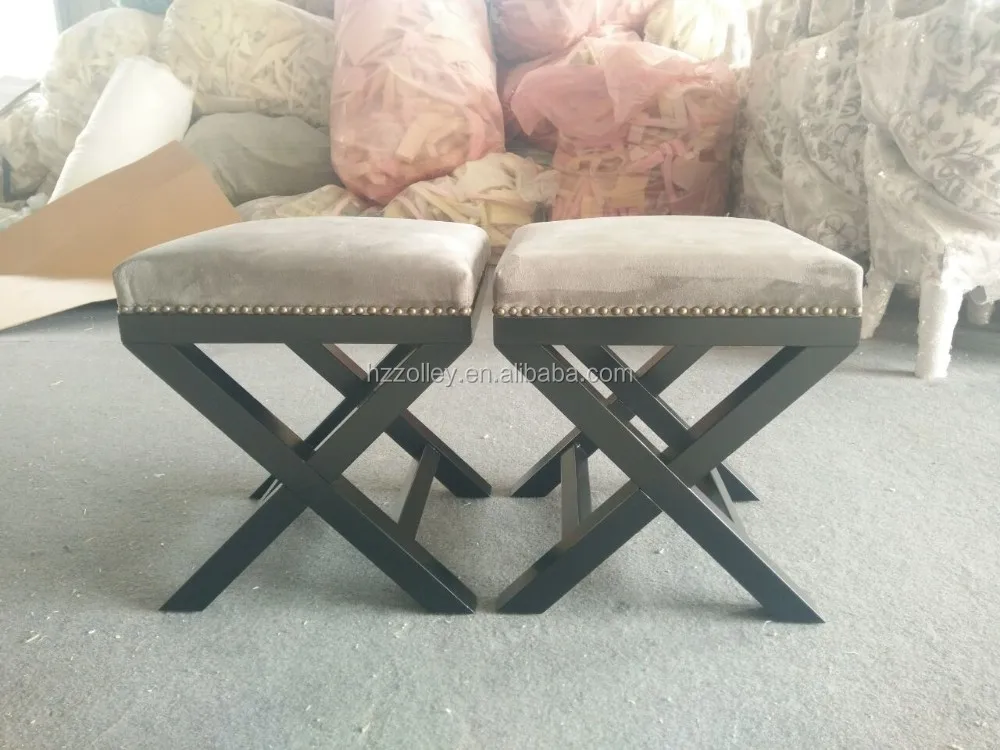 Luxury wholesale fabric stools cheap storage stool cheap wood stools