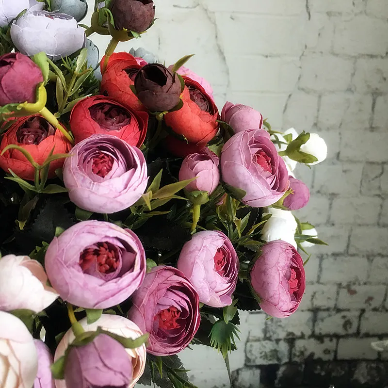 Artificial Flowers peony flores fleur artificielles Camellia for Home christmas decoration Flower bouquet