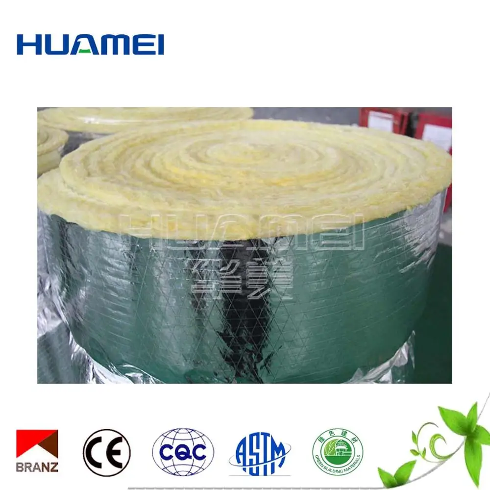 
Fire Rated Compressed glass wool roll with aluminum foil covering 