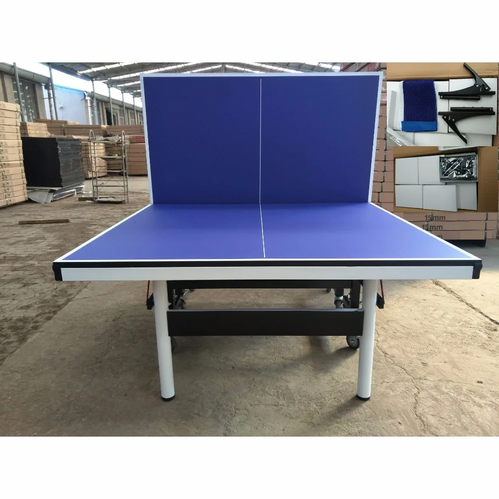 Good quality Sanwei table tennis table 25mm folding legs pingpong table