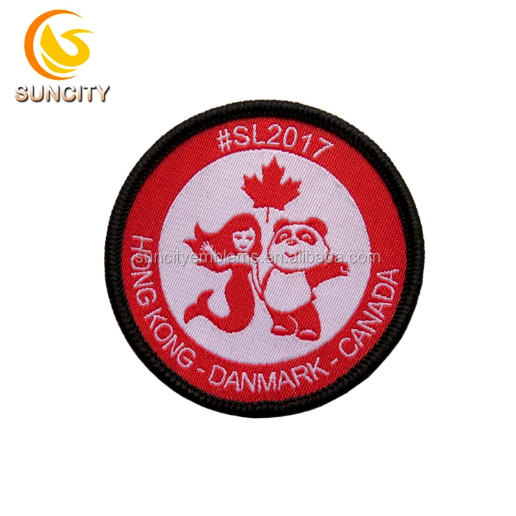 High quality custom woven patches woven tags woven badge for clothing