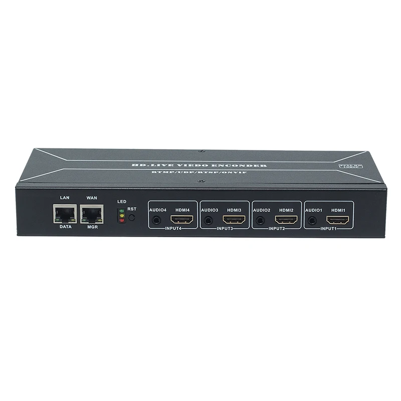 
Haiwei U525L 4 Channels hevc hdmi to ip audio video encoder h265 dual ethernet TS over ip output iptv streaming encode 