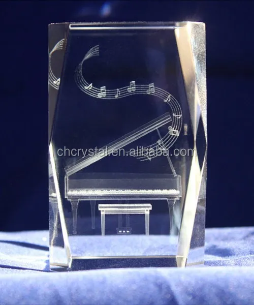 
3D Crystal Picture Piano and Music Paperweight MH TF0127 